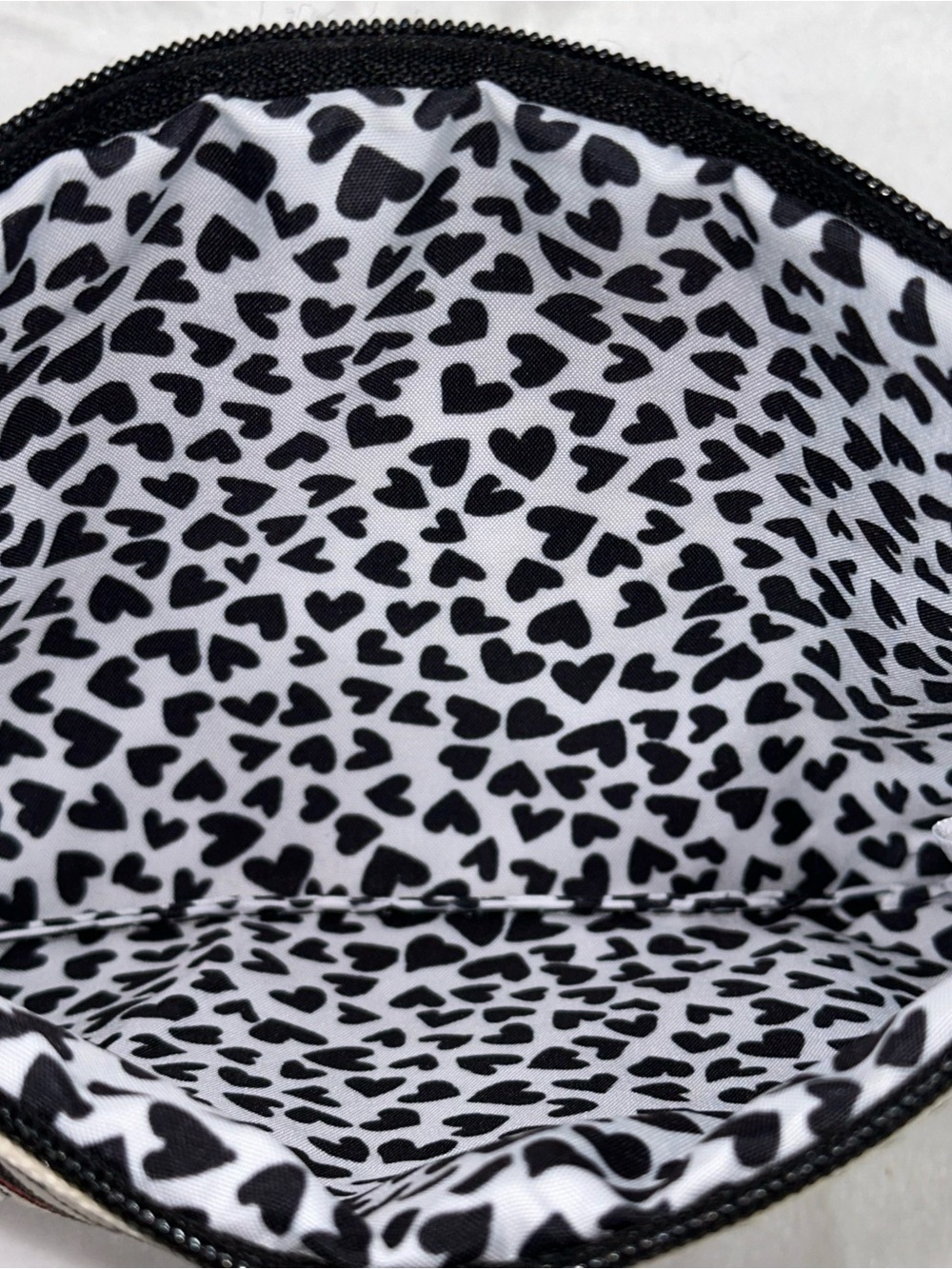 Brighton Black & White LOVE Pattern Zip Pouch Cosmetics School Organizer Bag - Picture 3 of 5